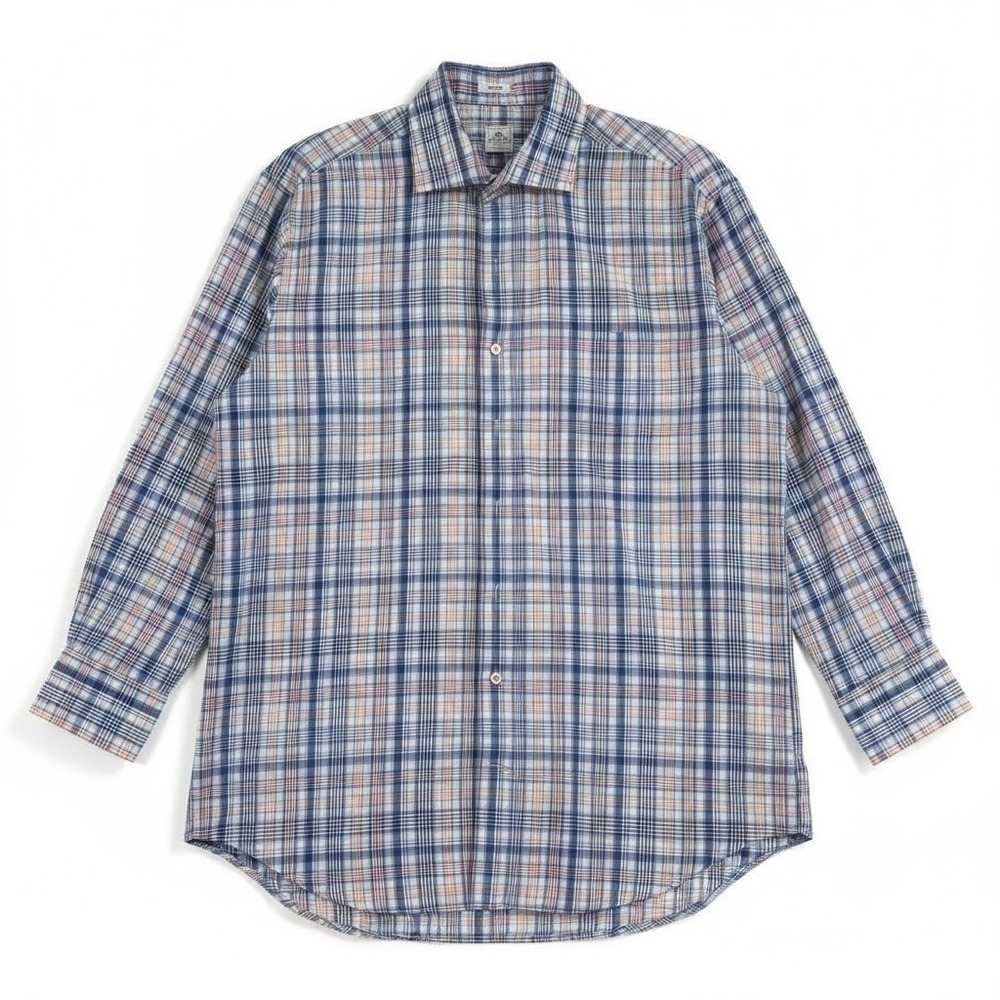 Peter Millar Plaid Button Down Dress Shirt Men's L Multicolored EUC
